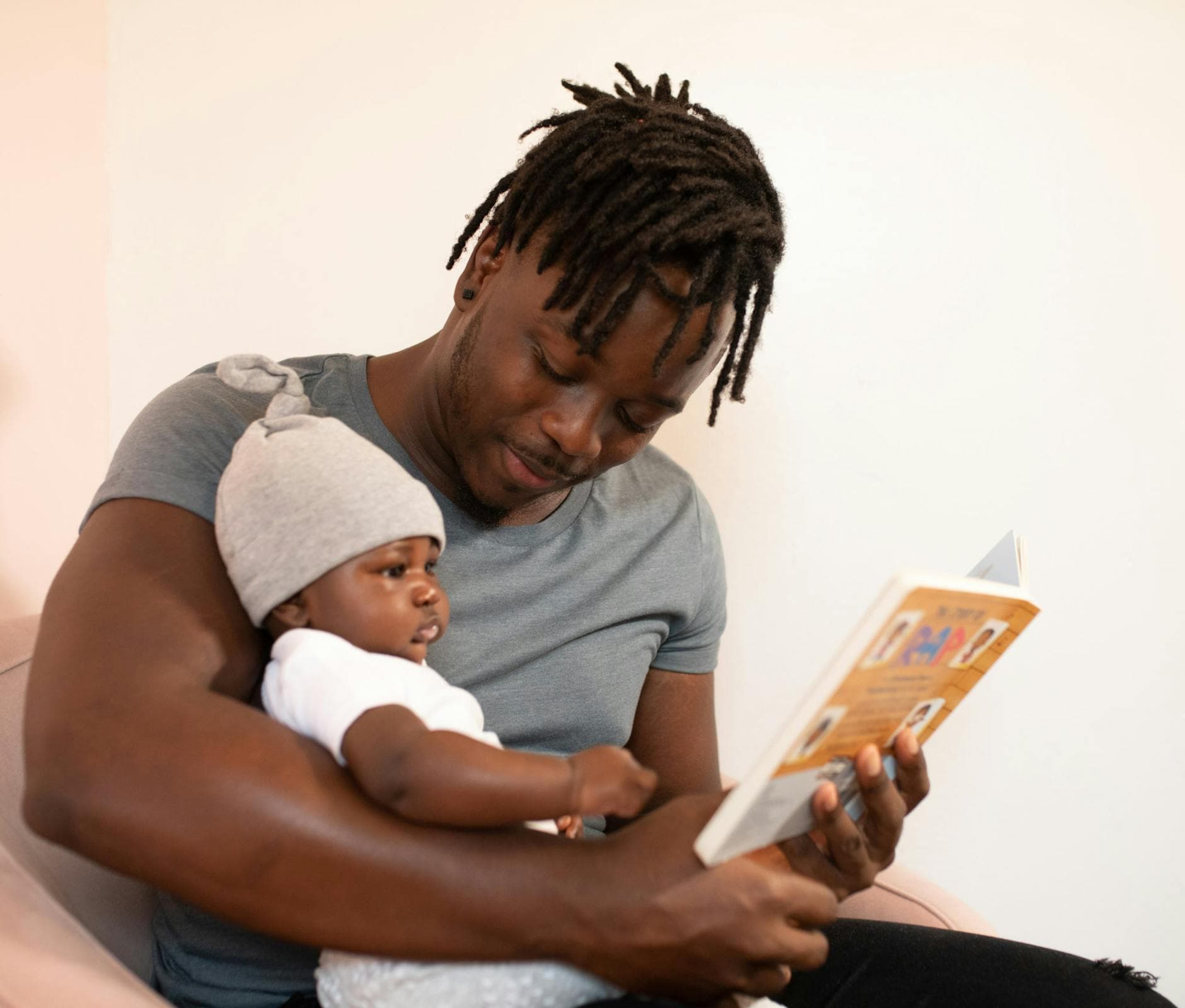 Father reading to child